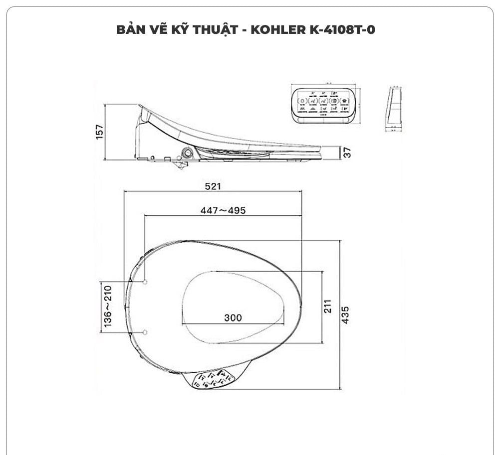 Nắp bồn cầu thông minh KOHLER K-4108T-0 (C3-230)