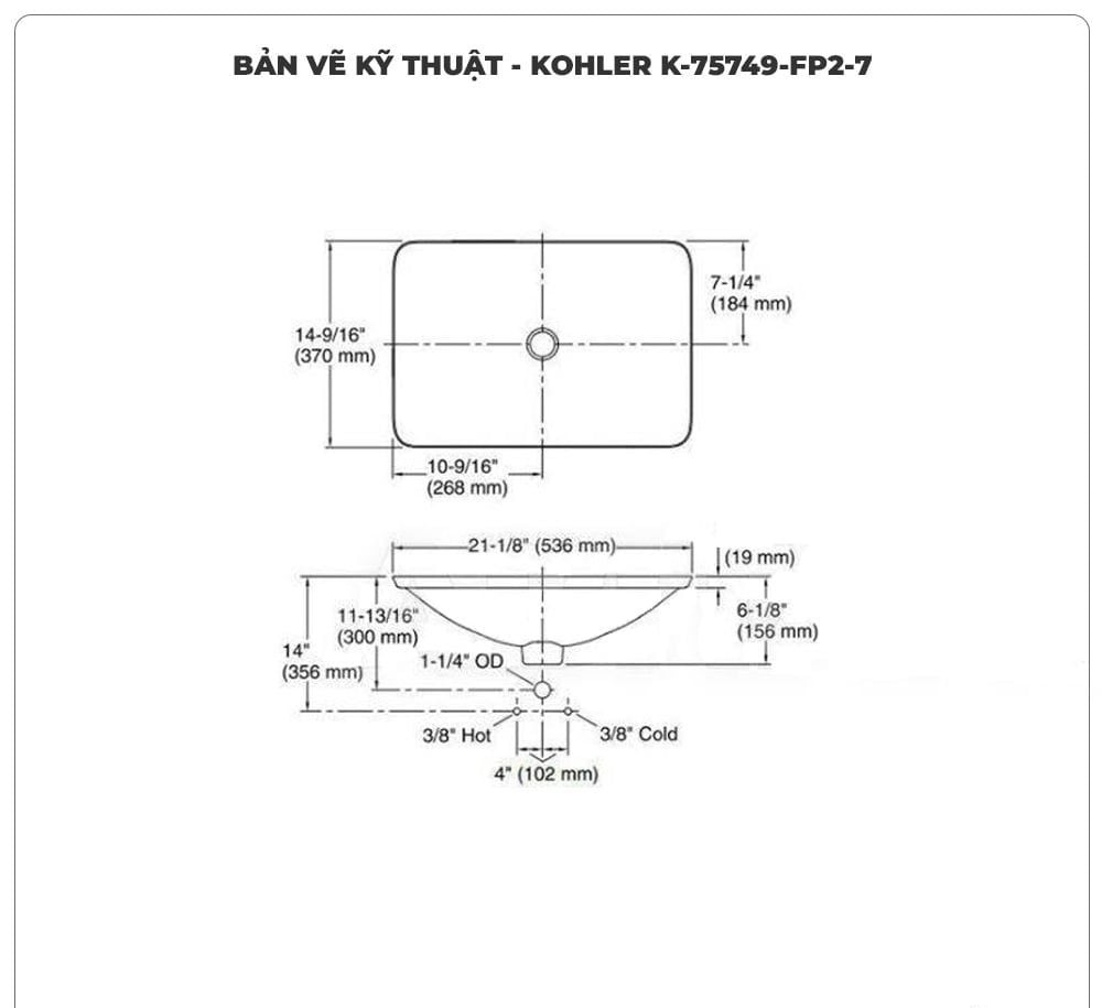 Lavabo đặt bàn KOHLER IVY KARAT K-75749-FP2-7