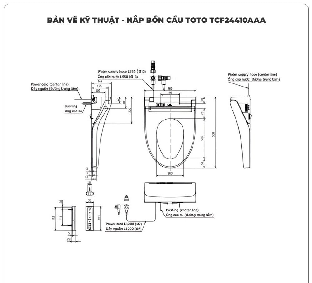 Nắp bồn cầu thông minh TOTO WASHLET TCF24410AAA (W14)