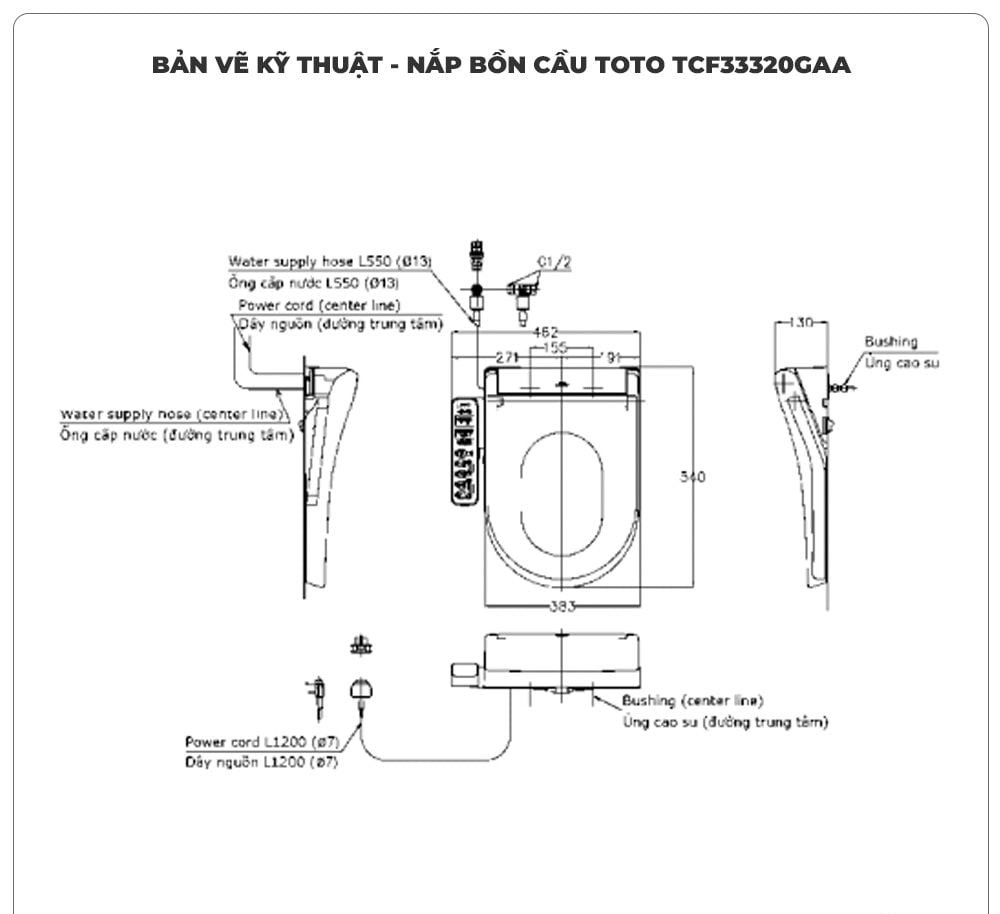 Nắp bồn cầu thông minh TOTO WASHLET TCF33320GAA (S2)