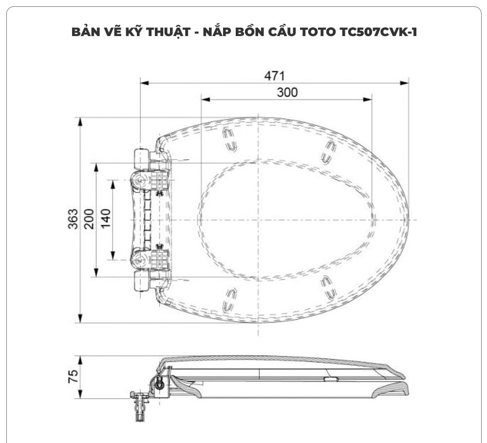 Nắp bồn cầu đóng êm TOTO TC507CVK-1 (T9)