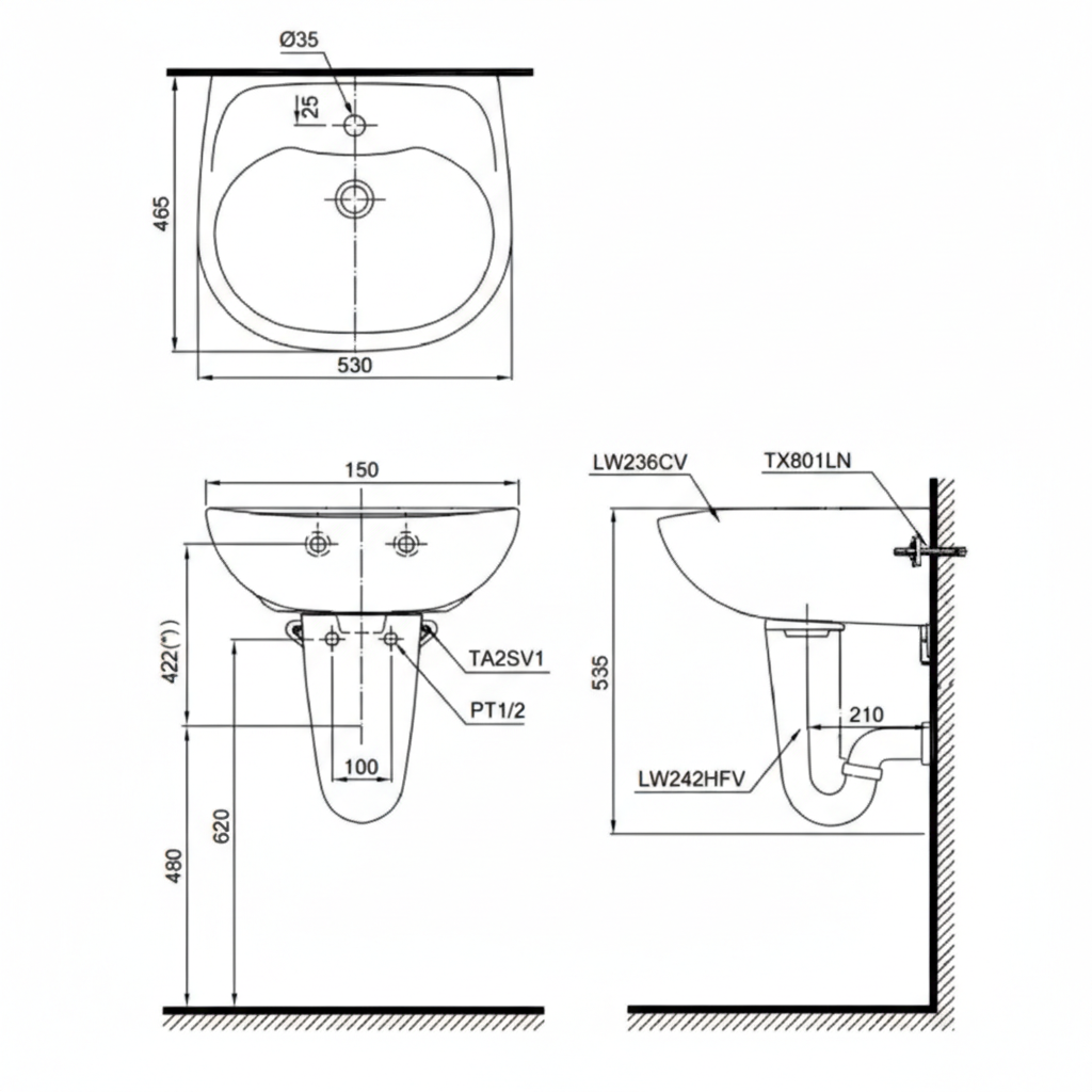 Lavabo TOTO LHT236CS