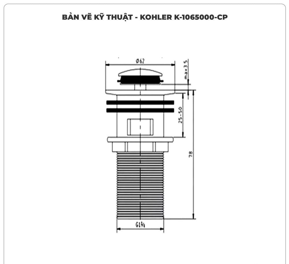 Bộ xả nhấn cho lavabo KOHLER K-1065000-CP