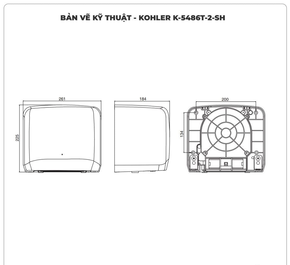 Máy sấy tay tự động KOHLER K-5486T-2-SH