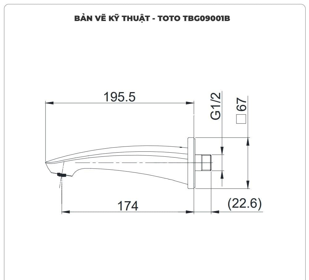 Vòi xả bồn TOTO TBG09001B âm tường