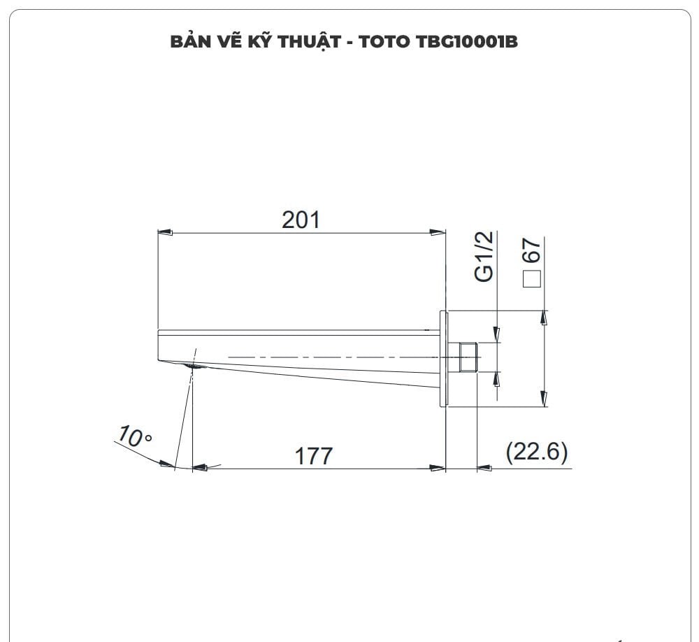 Vòi xả bồn TOTO TBG10001B âm tường