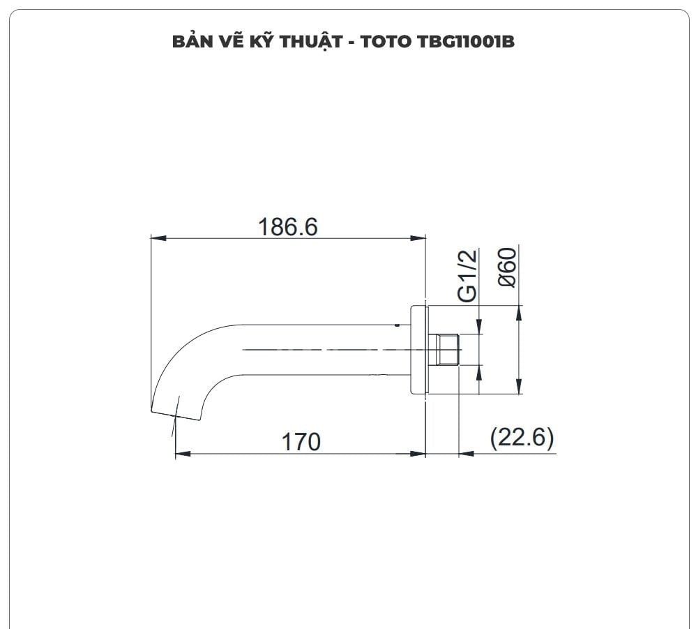 Vòi xả bồn TOTO TBG11001B âm tường