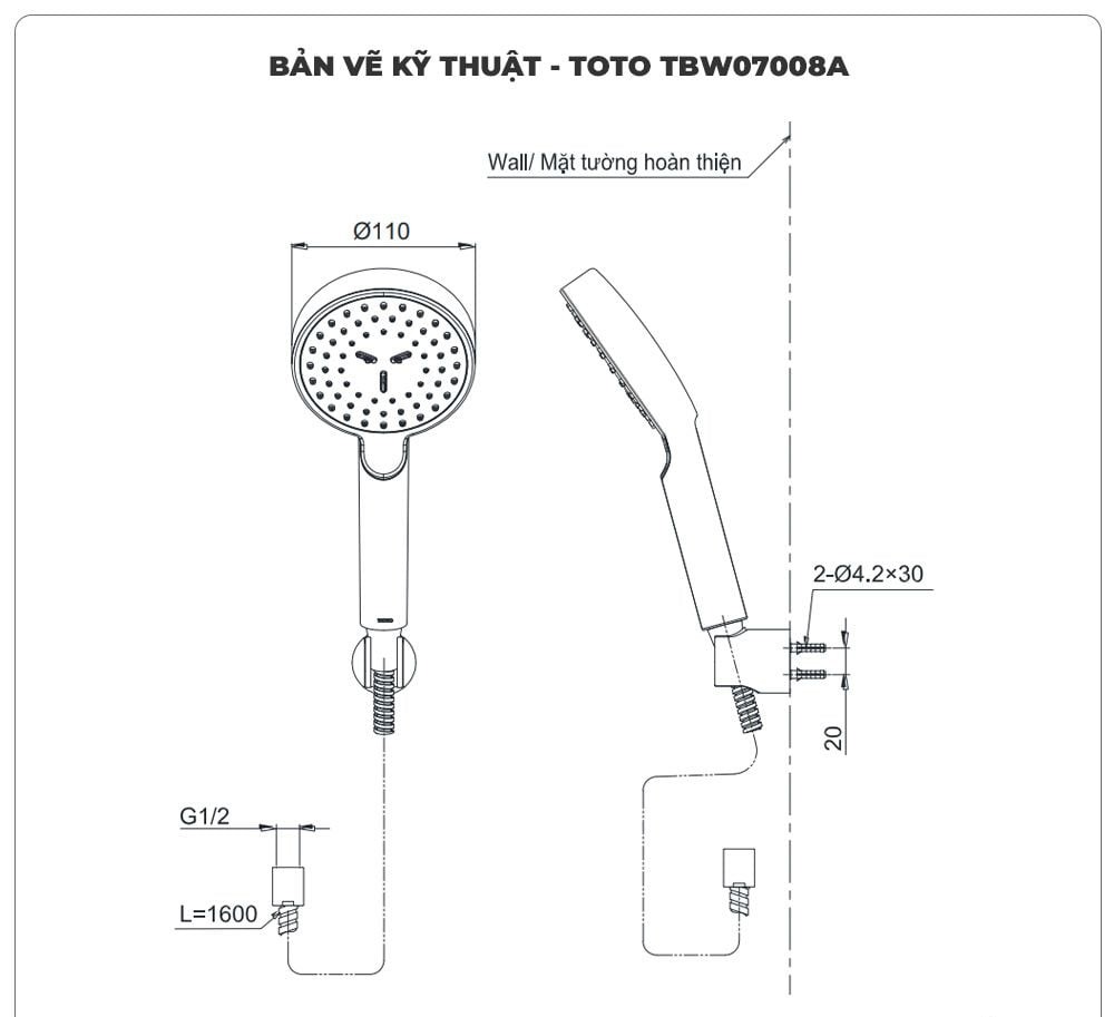 Bát sen cầm tay TOTO TBW07008A