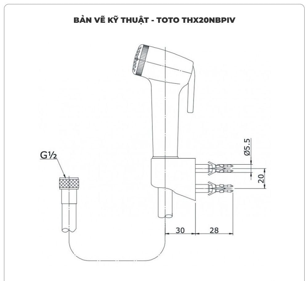 Vòi xịt vệ sinh TOTO THX20NBPIV