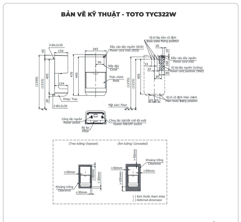 Máy sấy tay tự động TOTO TYC322W