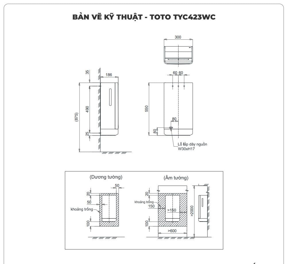 Máy sấy tay tự động TOTO TYC423WC