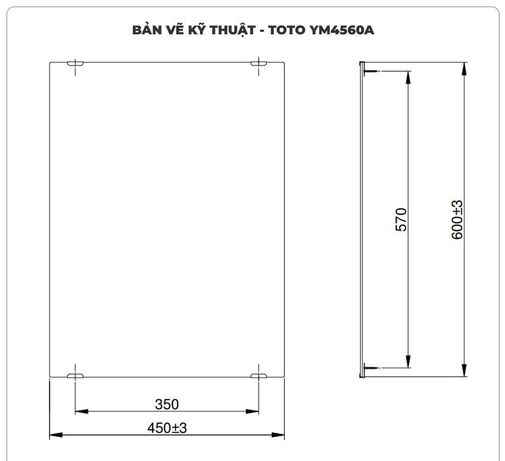 Gương phòng tắm TOTO tráng bạc YM4560A