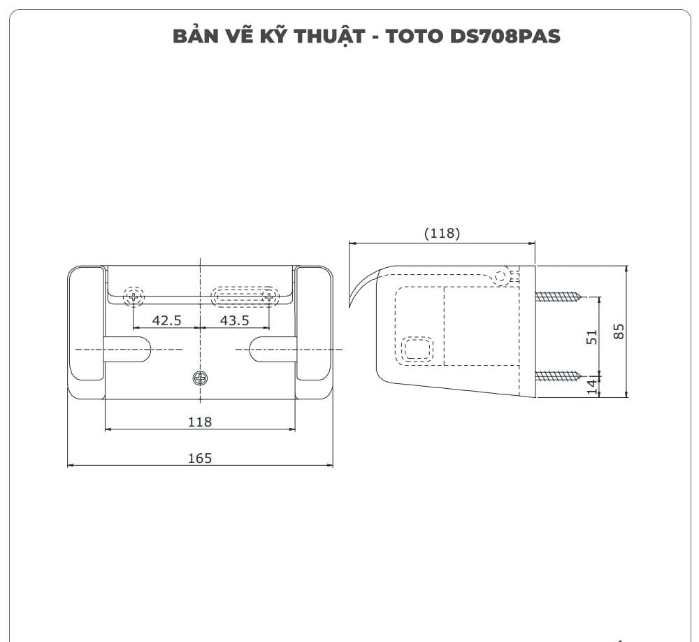 Lô giấy vệ sinh TOTO DS708PAS