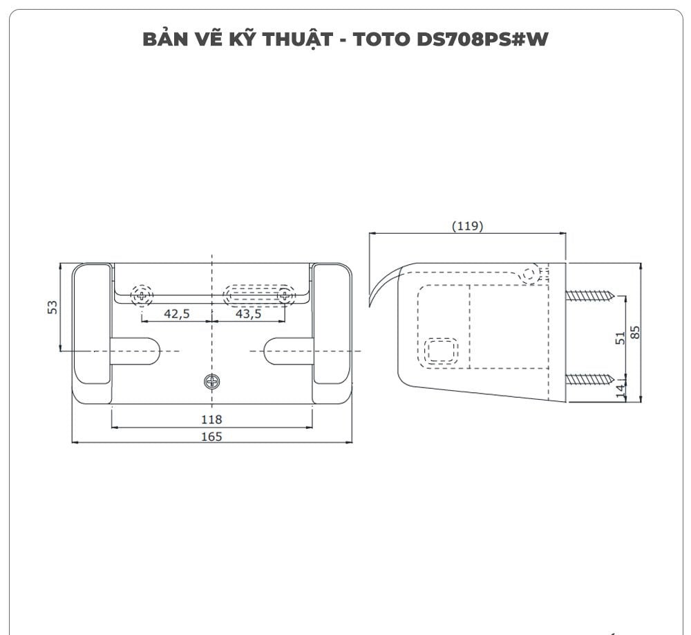 Lô giấy vệ sinh TOTO DS708PS#W