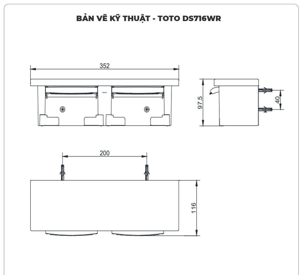 Lô giấy vệ sinh đôi TOTO DS716W