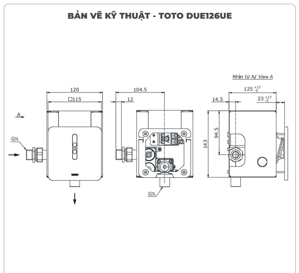 Van xả cảm ứng tiểu nam TOTO DUE126UEA (Điện)