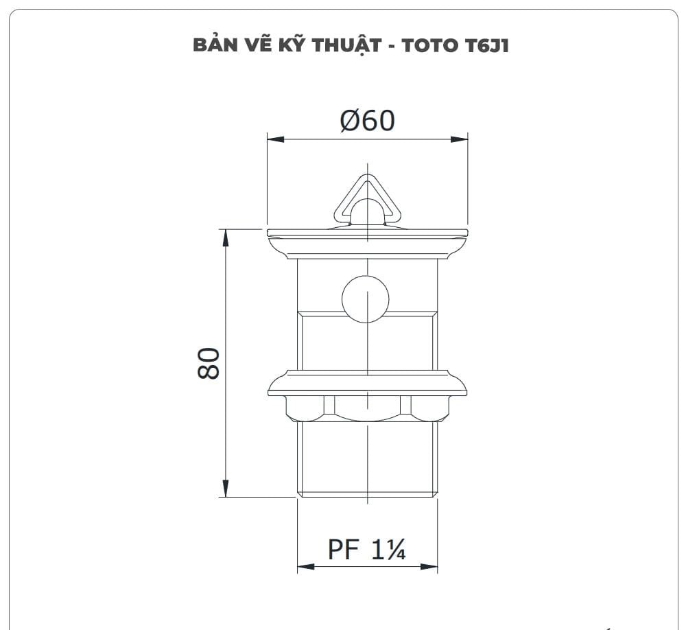 Bộ xả nhấn cho lavabo TOTO T6J1