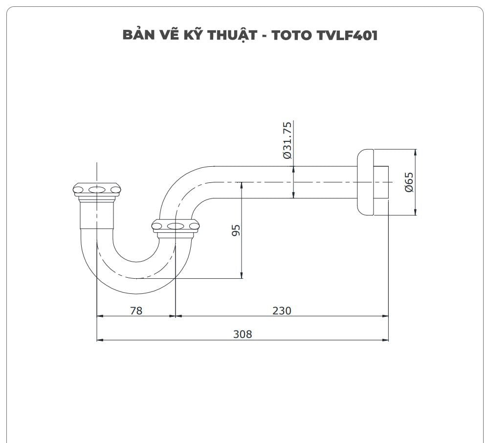Xi phông - Ống thải chữ P TOTO TVLF401