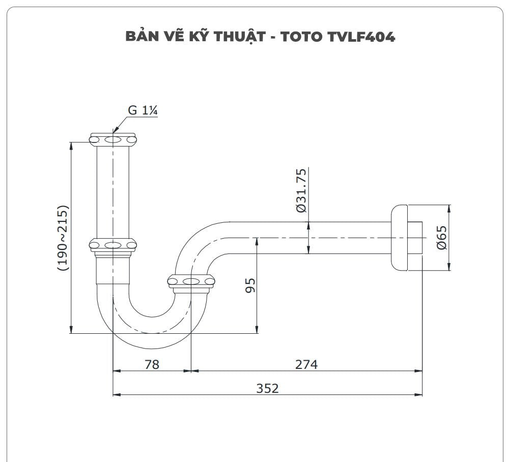 Xi phông - Ống thải chữ P TOTO TVLF404