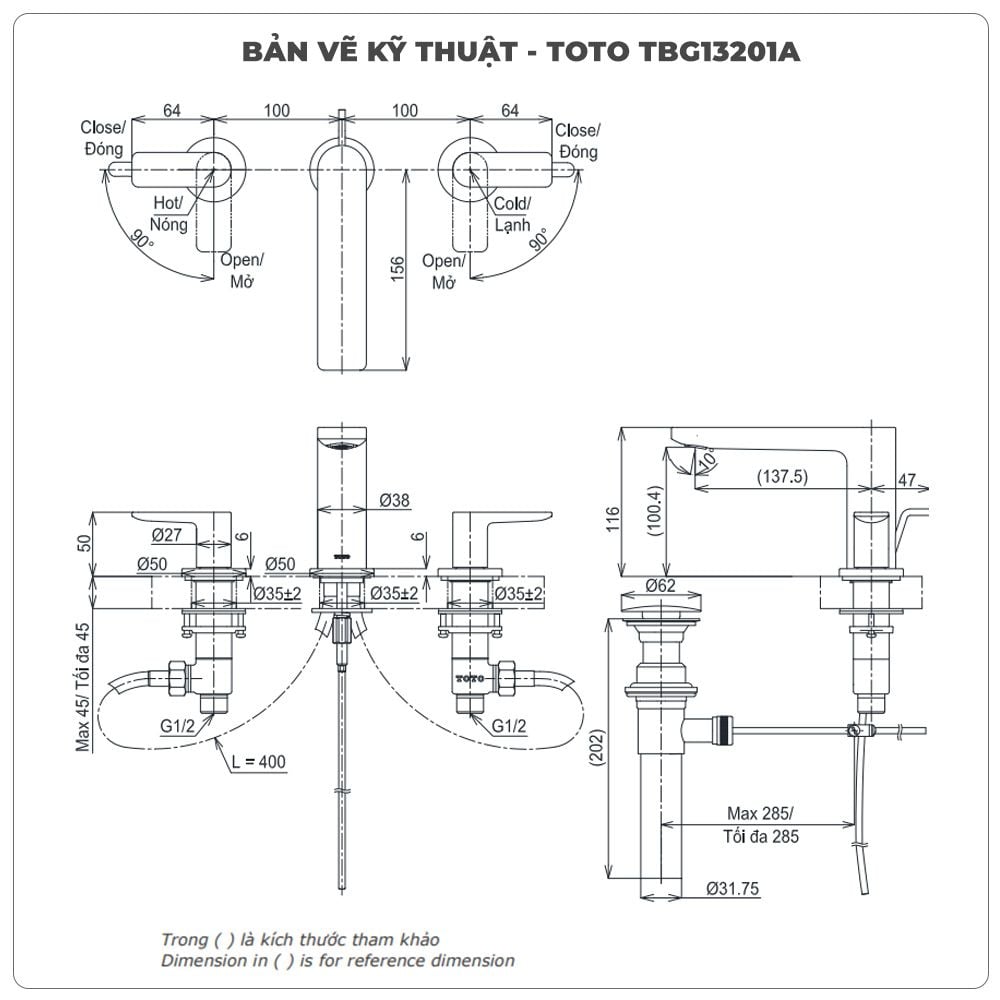 Vòi xả bồn tắm TOTO TBG13201A