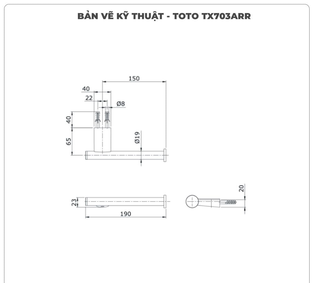 Móc treo giấy vệ sinh TOTO TX703ARR