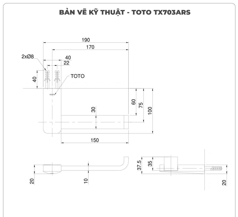 Lô giấy vệ sinh TOTO TX703ARS
