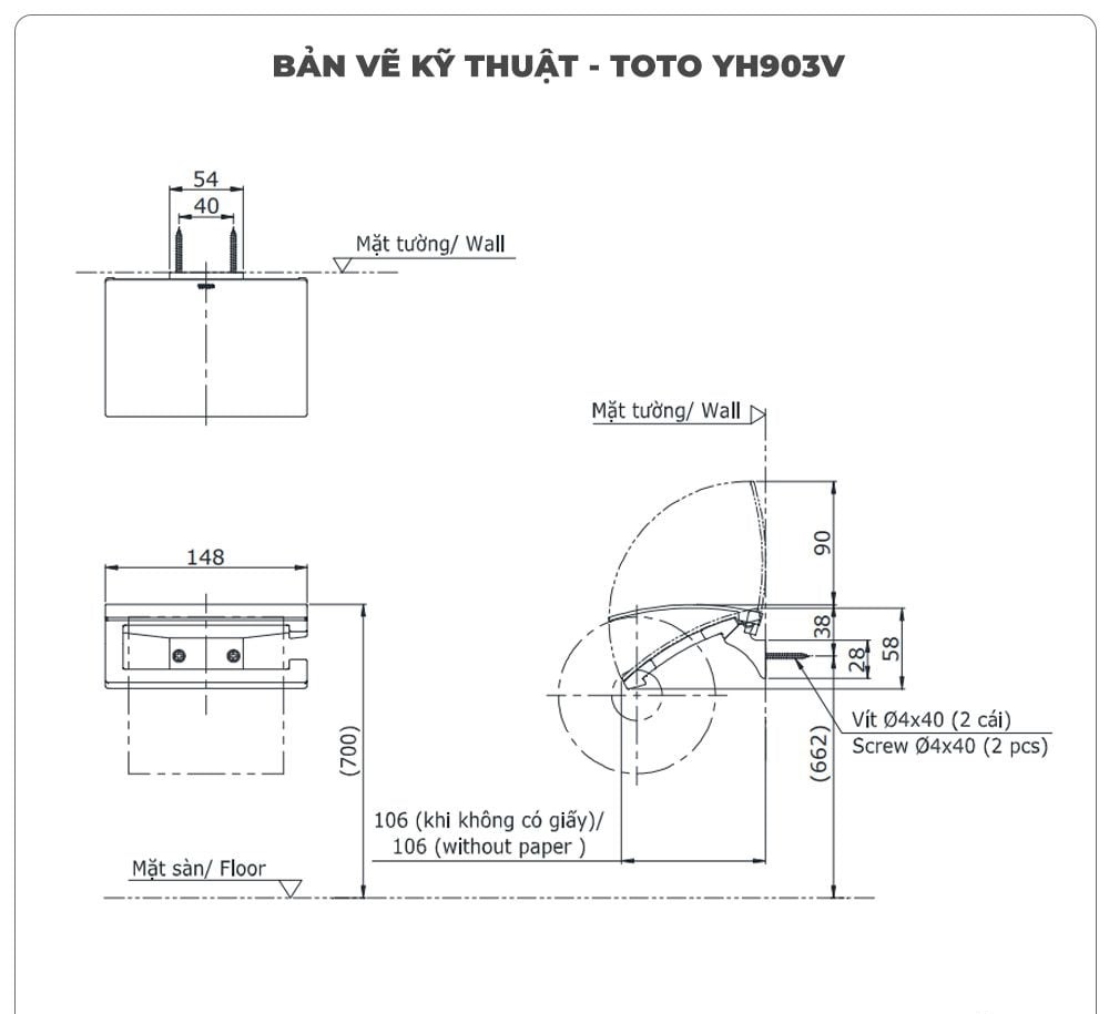 Lô giấy vệ sinh TOTO YH903V