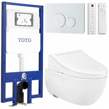 Bồn Cầu TOTO CW812REA/TCF24460AAA/WH172AT/TCA465/MB176G#WH Nắp Điện Tử Treo Tường