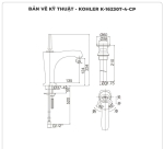 Vòi lavabo nóng lạnh KOHLER K-16230T-4-CP