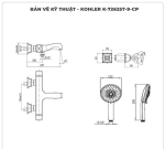 Sen tắm nhiệt độ KOHLER K-72625T-9-CP kèm vòi xả bồn