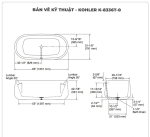 Bồn tắm đặt sàn KOHLER K-8336T-0 Lithocast