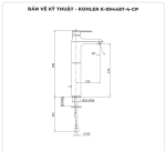 Vòi lavabo nóng lạnh KOHLER K-99448T-4-CP
