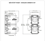 Mặt nạ cảm biến nhiệt KOHLER K-99866T-9-CP(3 chiều)