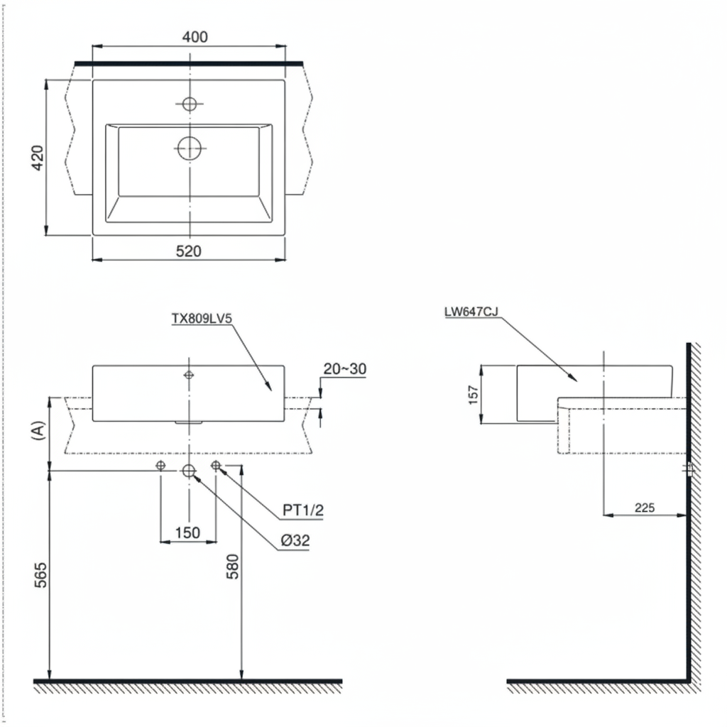 Chậu Rửa Mặt Lavabo TOTO LW647CJW/F