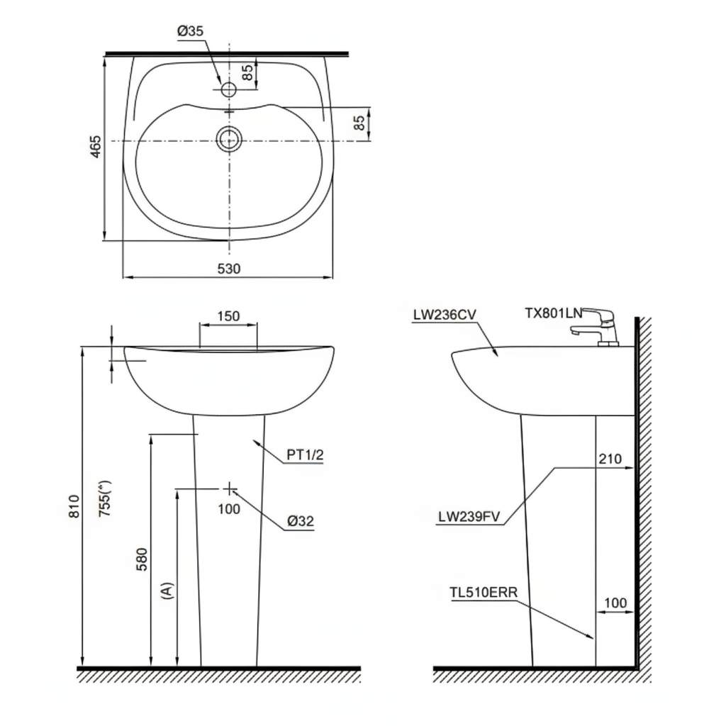 Chậu Lavabo TOTO LPT236CS