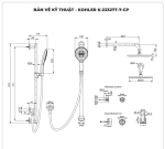 Sen tắm âm tường KOHLER K-22327T-7-CP