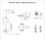 Sen cây nóng lạnh KOHLER K-5428T-C4-CP