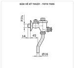 Van xả nhấn tiểu nam TOTO T60S
